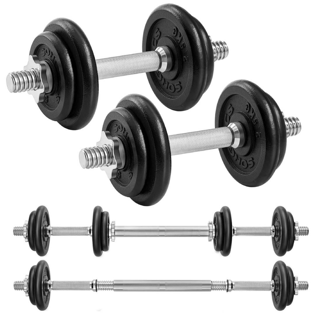 SONGMICS 2-in-1 Cast Iron Dumbbells