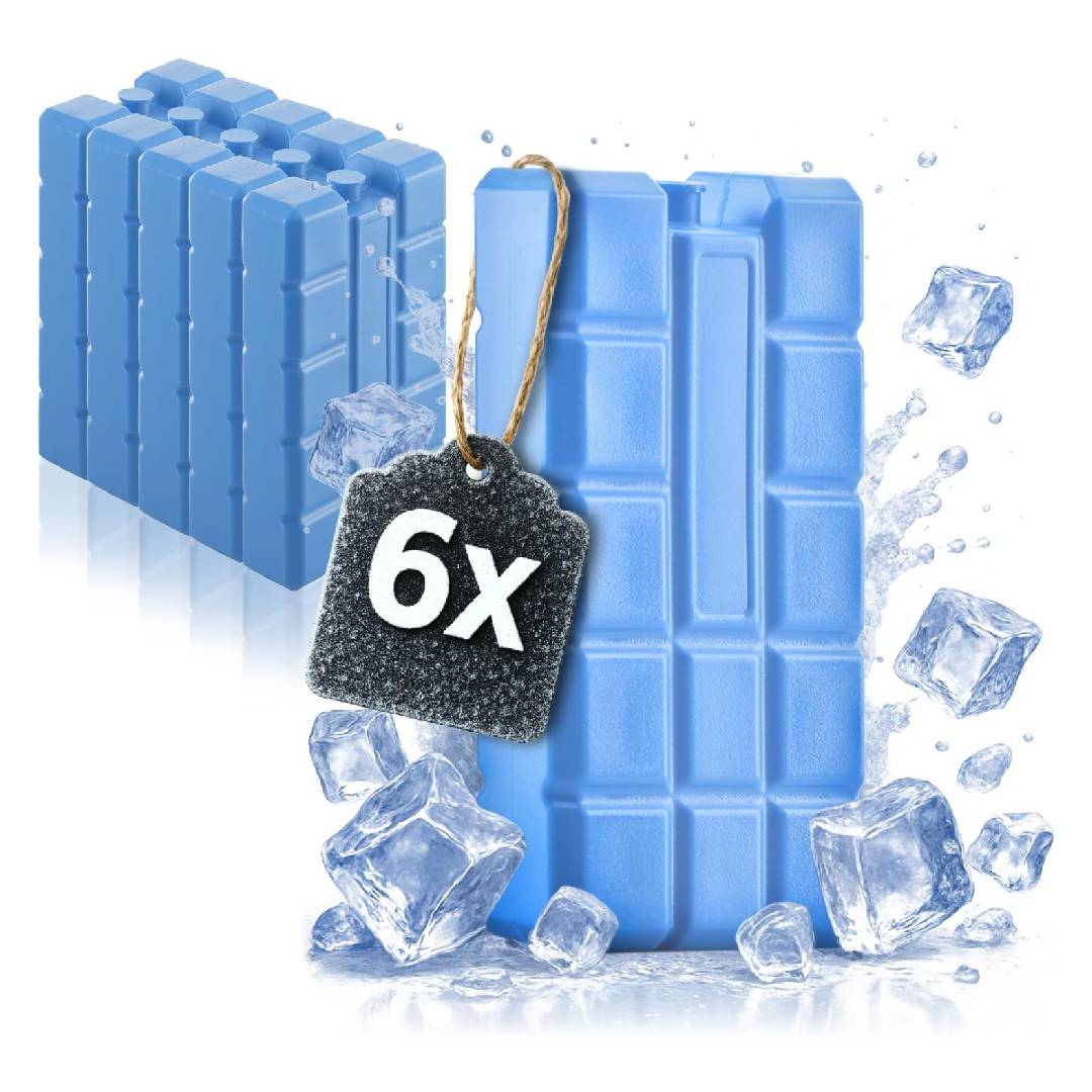 com-four® 6x Large Ice Packs for Coolers