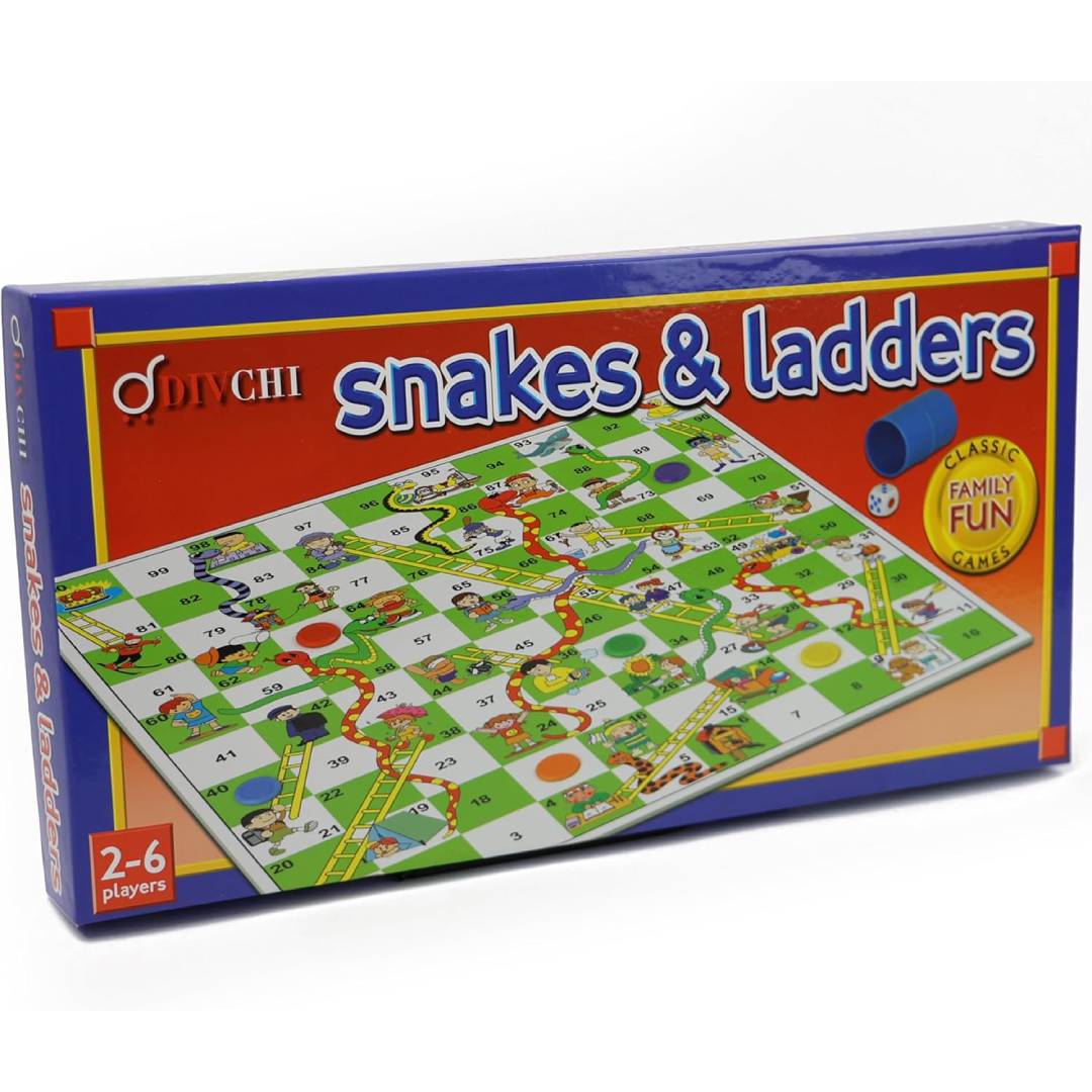 Snakes & Ladders Game • 2-6 Players
