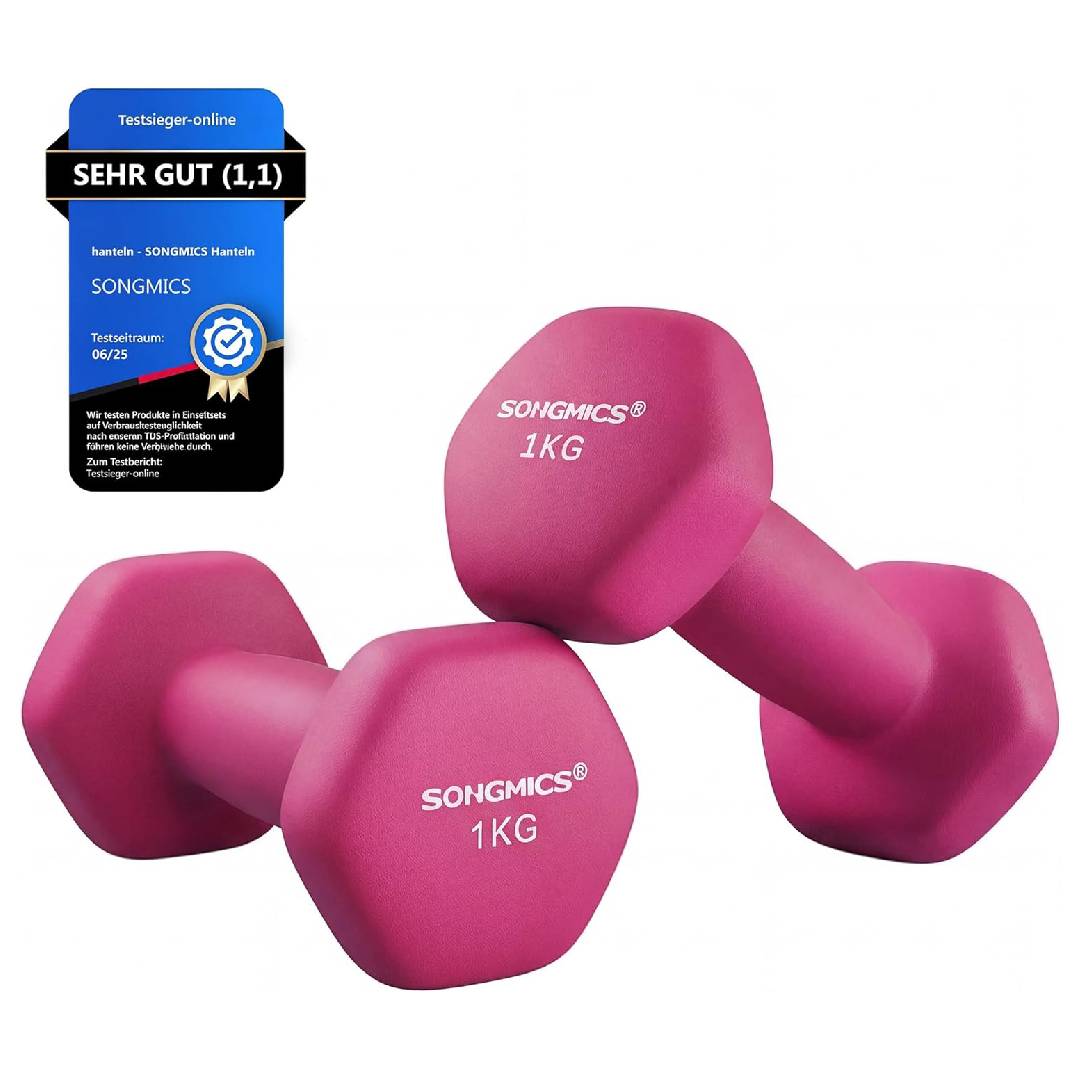 SONGMICS 2 Pcs Hex Dumbbells Neoprene Coated Dumbbells