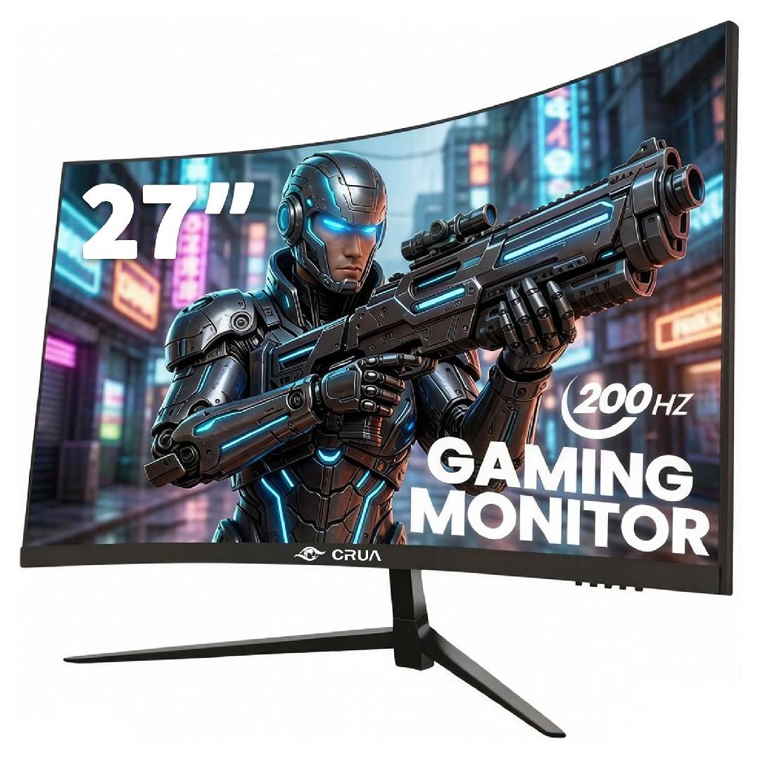 CRUA 27 Inch 144Hz/200Hz Curved Gaming Monitor