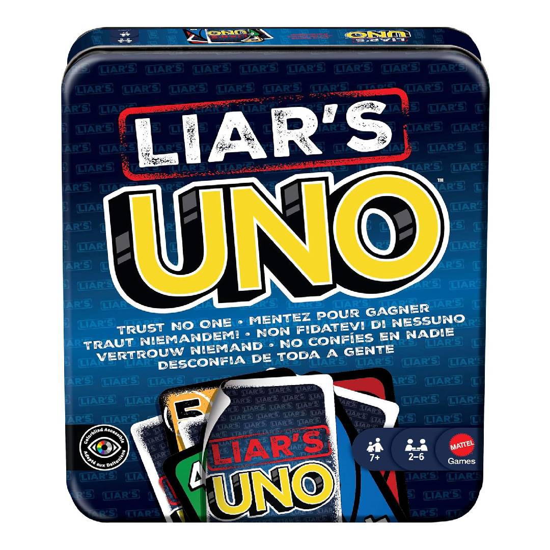 Mattel Games Liar’s UNO Card Game in Travel Tin