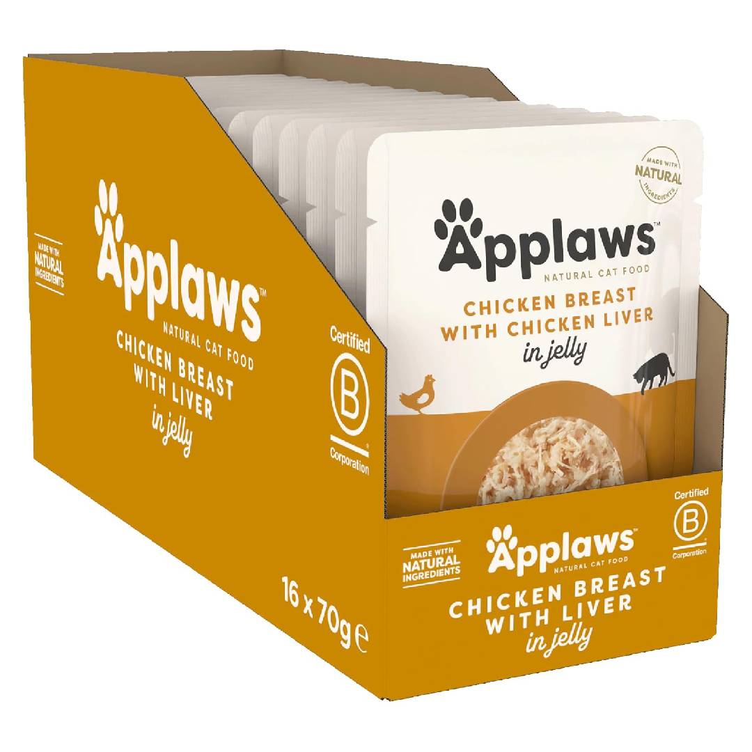 Applaws Cat Wet Pouch 16 Pack • Chicken & Liver