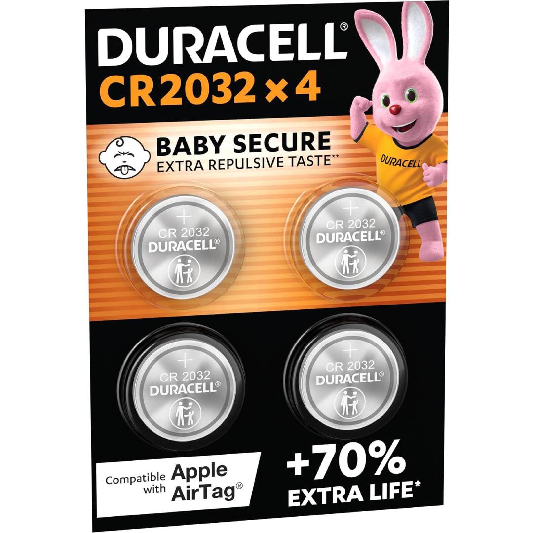 DURACELL 2032 Lithium Coin Batteries (4 Pack) 3V, CR2032