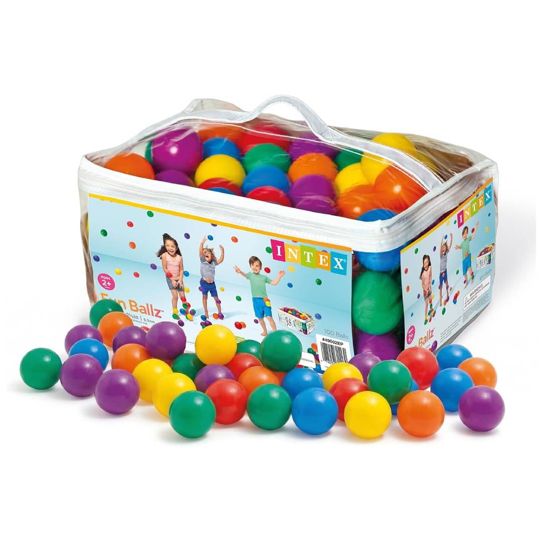 Intex Fun Ballz Plastic Play Balls 100 Pack