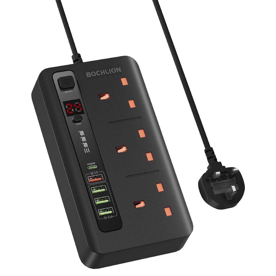 BOCHLION Extension Lead with USB Slots