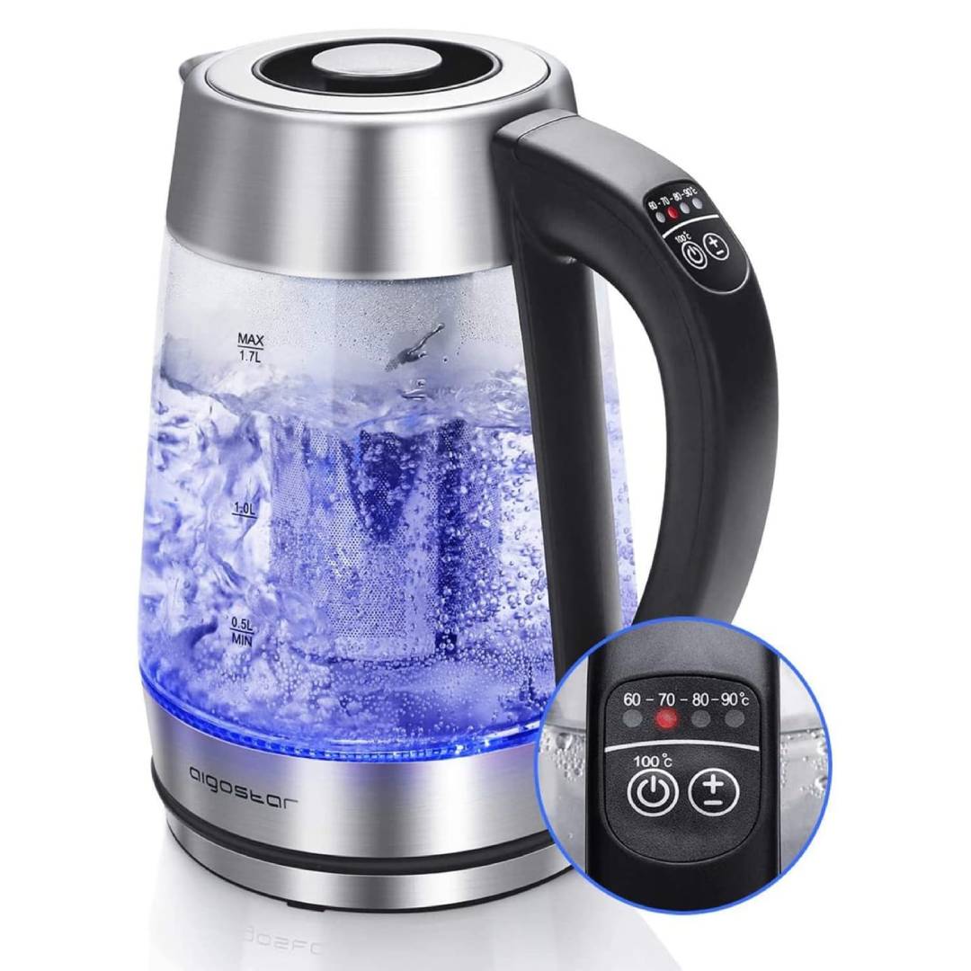 Aigostar 1.7L Glass Electric Kettle Temperature Control