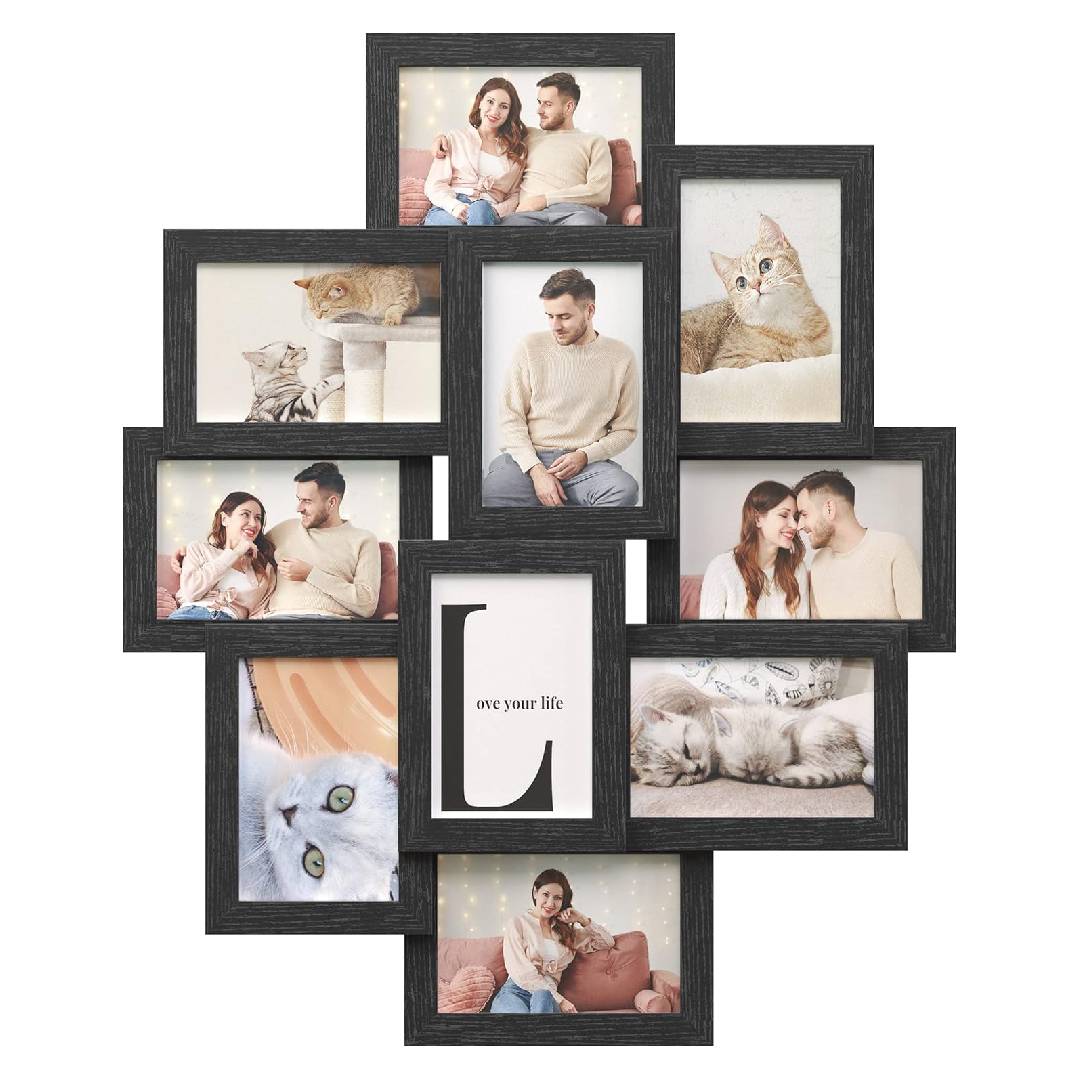 SONGMICS 10 Collage Picture Frames for 4 x 6 Photos, PS Plastic