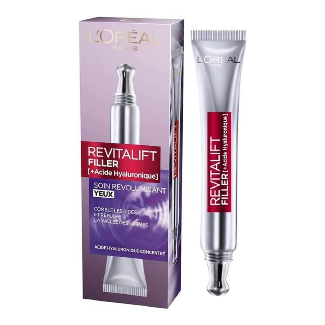 L'Oréal Paris Revitalift Filler Face Cream Contour Eyes Anti-Wrinkle Rivolumising Skin Serum with Hyaluronic Acid Concentrate 15 ml