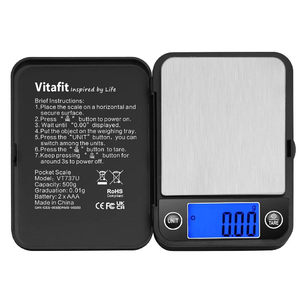Vitafit 500g Digital Pocket Scales • 0.01g Accuracy