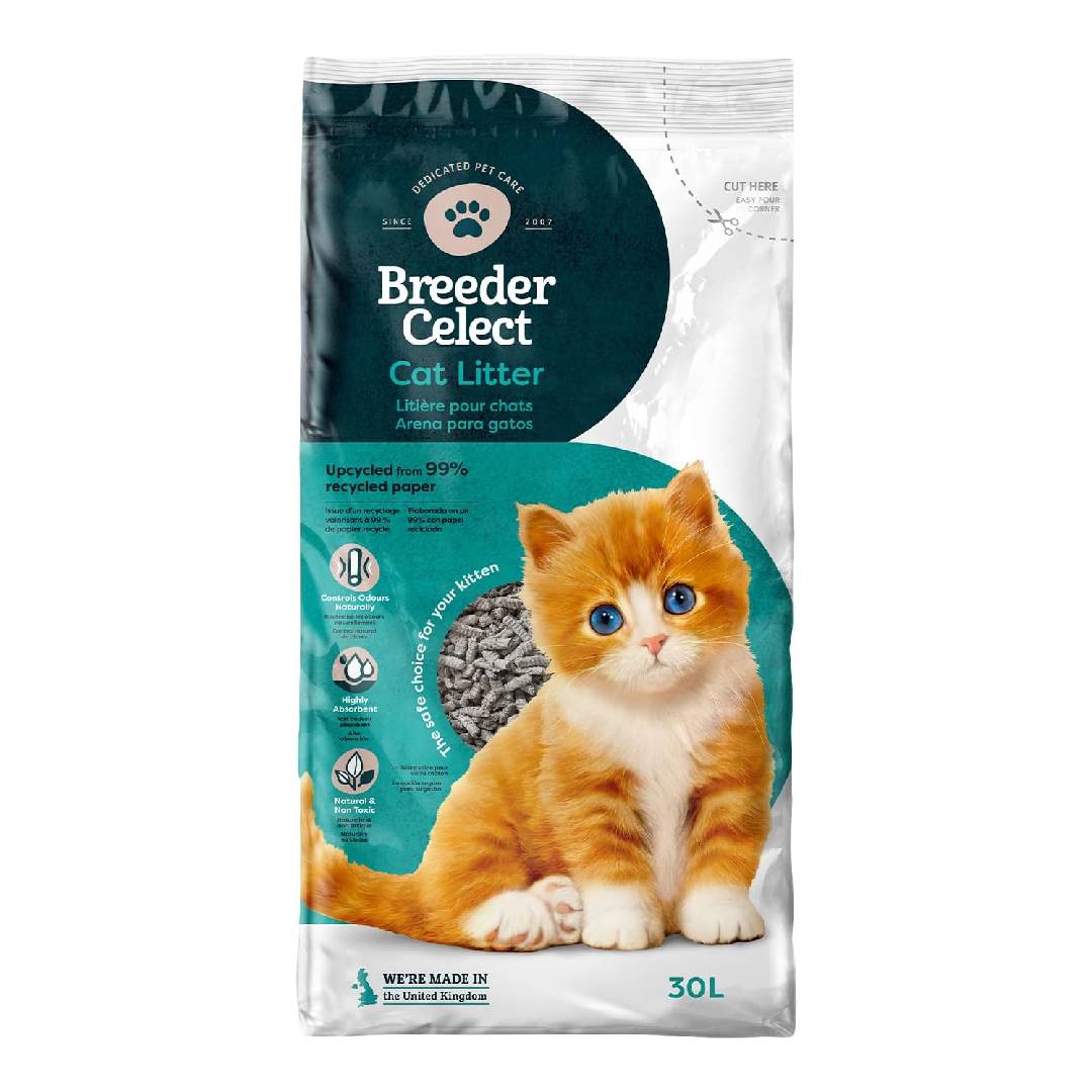 BreederCelect Recycled Paper Cat Litter, 30 L (Pack of 1)