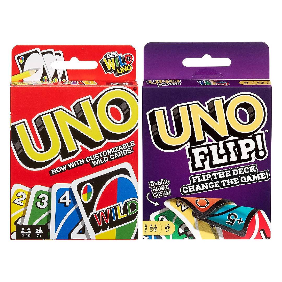 Mattel Uno Original and Uno Flip Card Games • Combo Pack