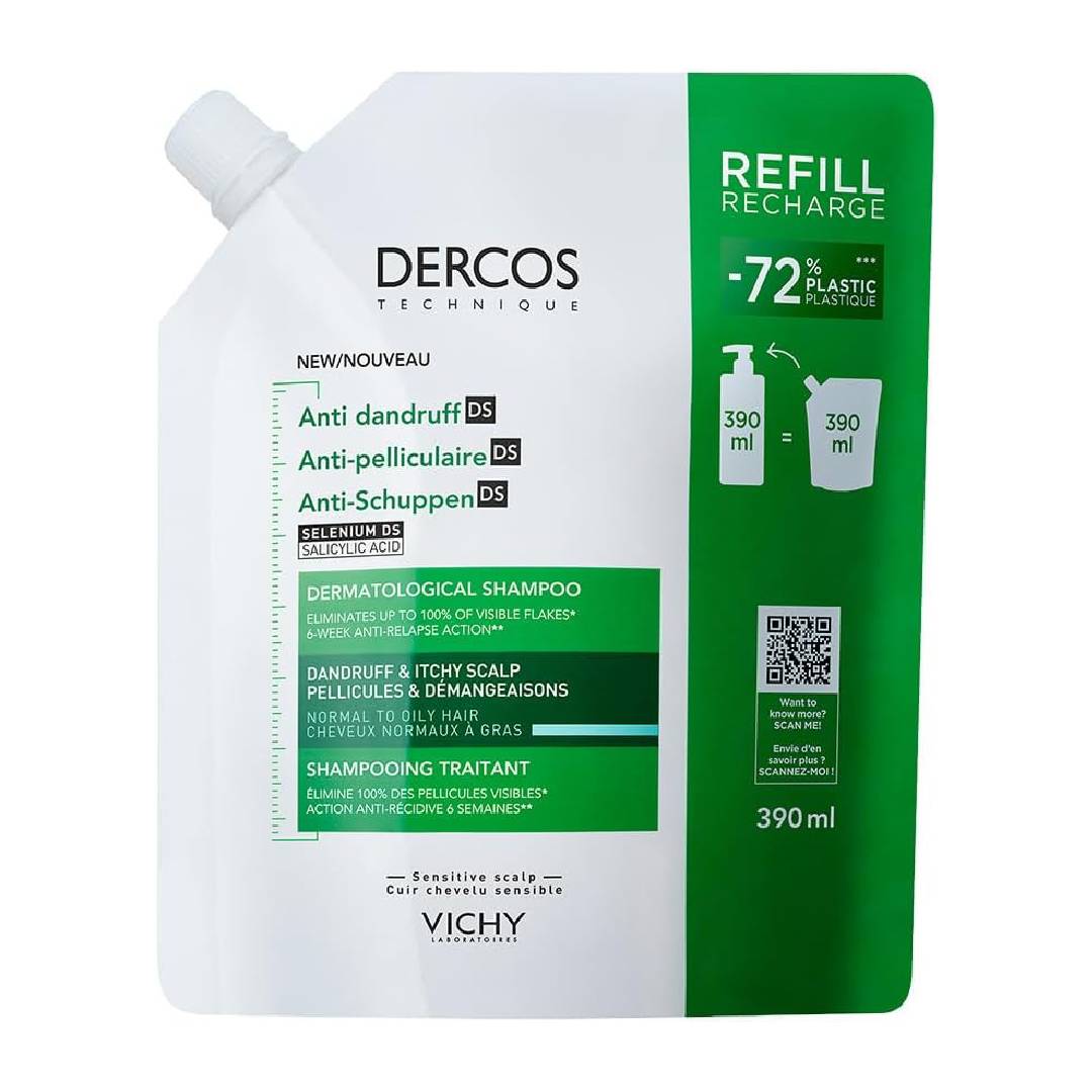 VICHY Dercos Anti-Dandruff Refill • Oily Scalp Shampoo 500ml