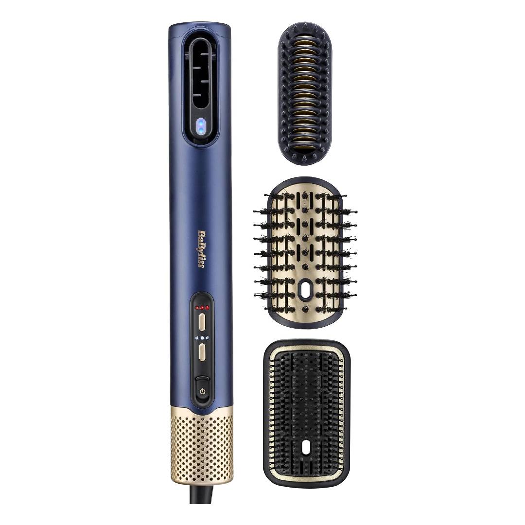 BaByliss Air Wand, All in One Hair Dryer, Straightener and Styler - Blue