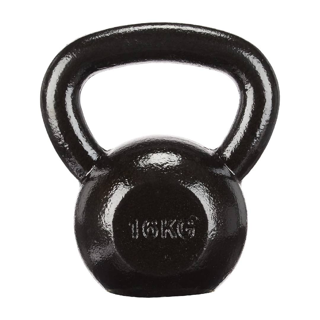 Amazon Basics Cast-Iron Kettlebell with Textured and Painted Surface