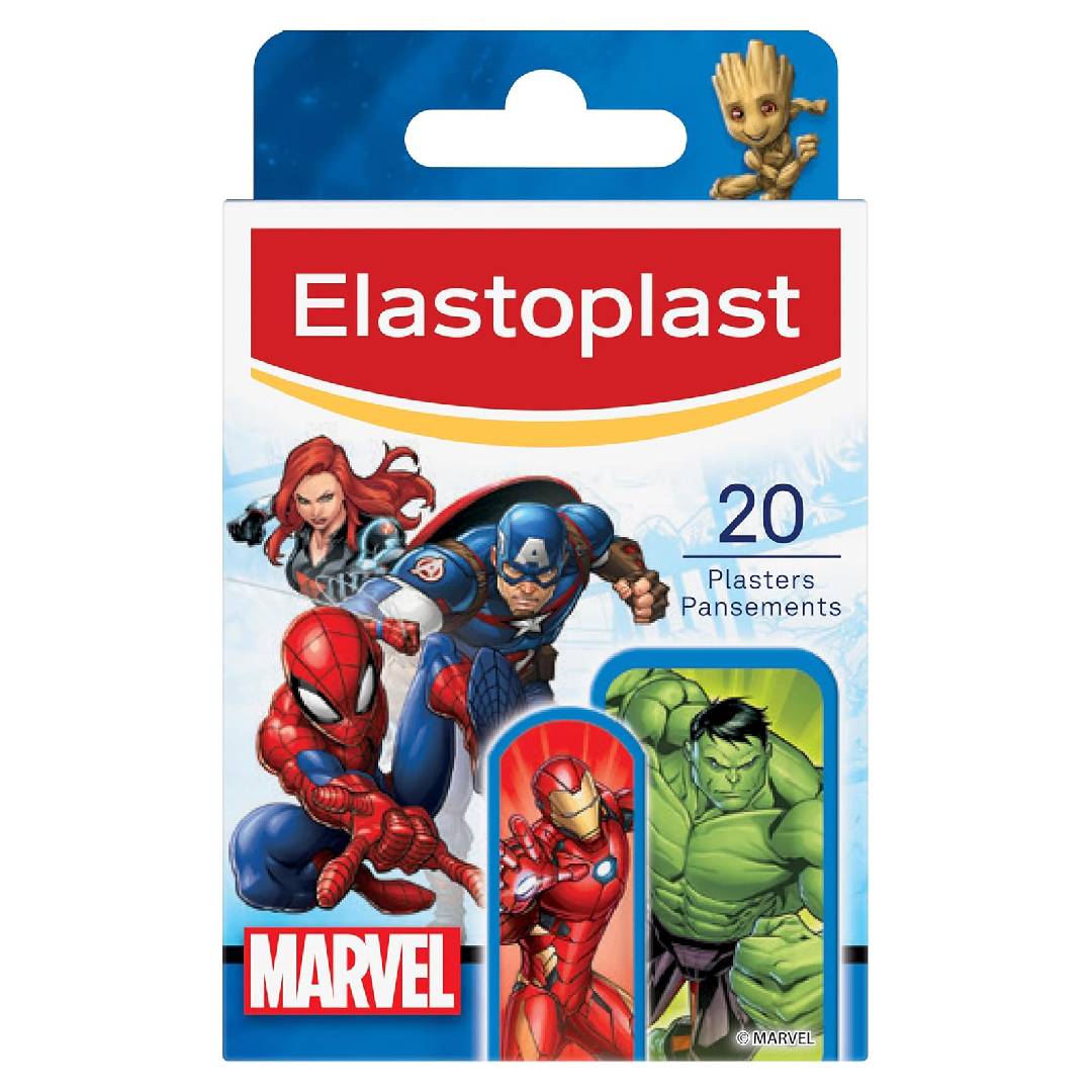 Elastoplast Marvel Plasters, Assorted Sizes (20 Pieces)