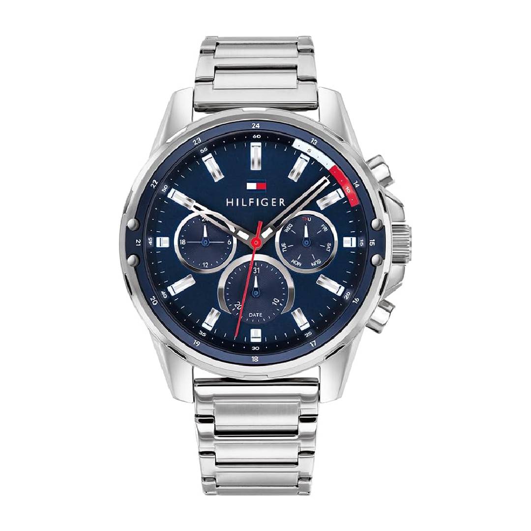 Tommy Hilfiger Analogue Multifunction Quartz Watch for Men with Stainless Steel Bracelet or Silicone Strap