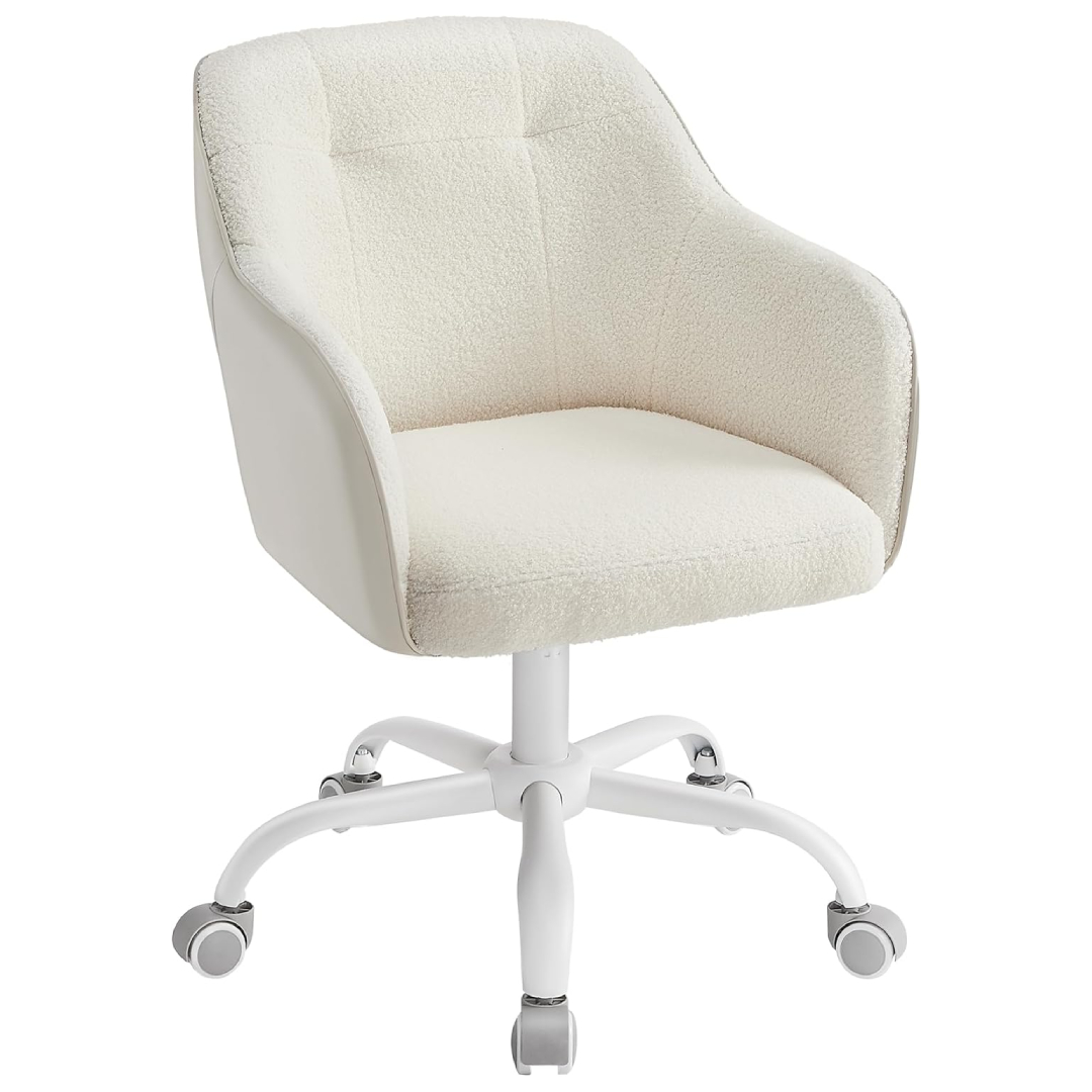 SONGMICS office chair teddy fleece PU leather