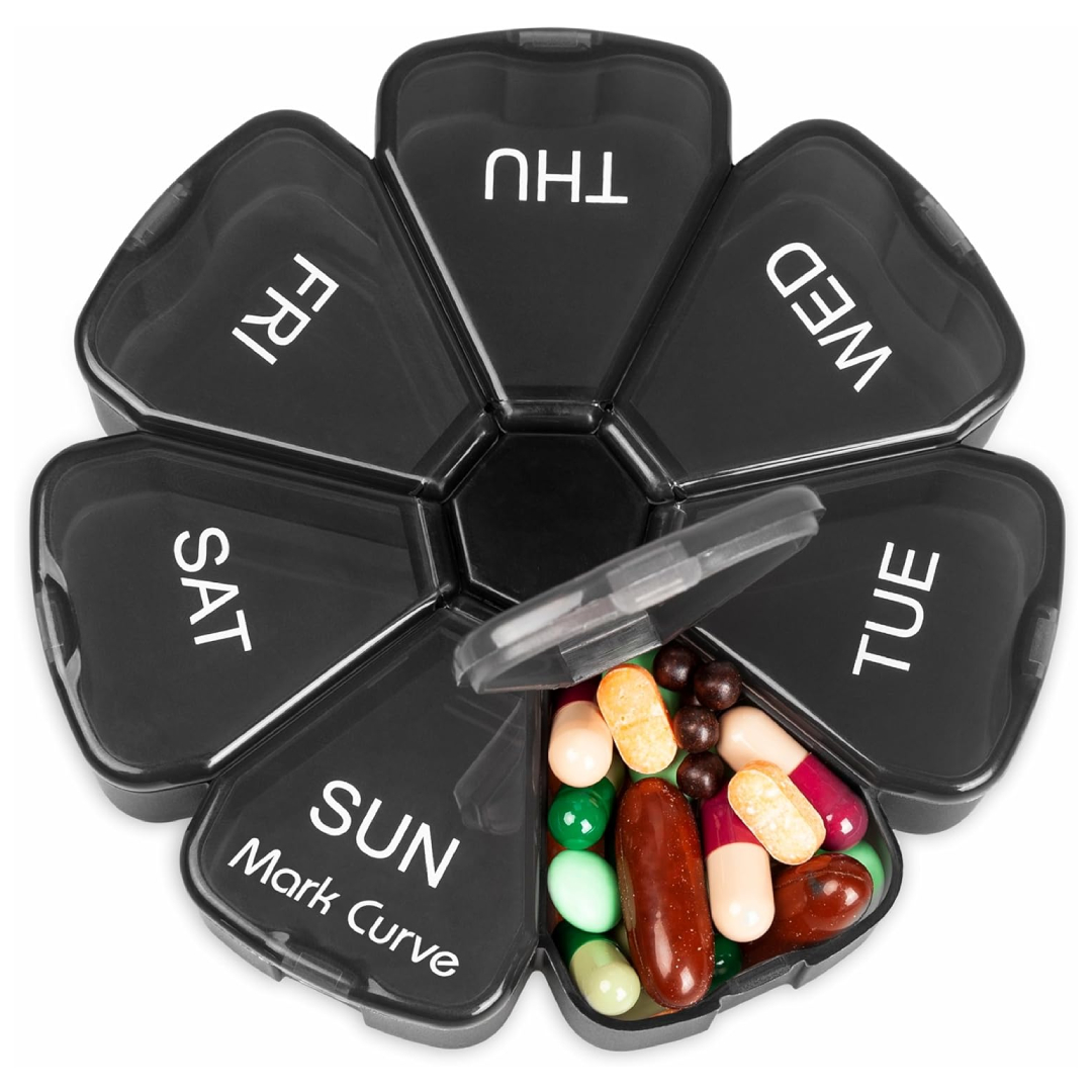 Mark Curve Portable Weekly Pill Box Organiser