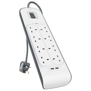 Belkin 8 Way Surge Protected Extension Lead USB