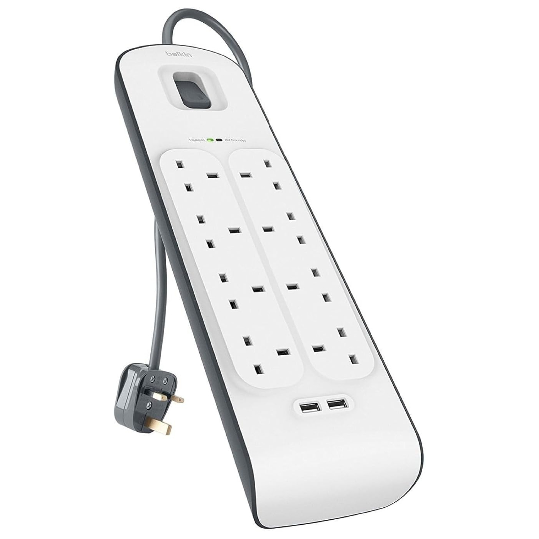 Belkin 8 Way Surge Protected Extension Lead USB