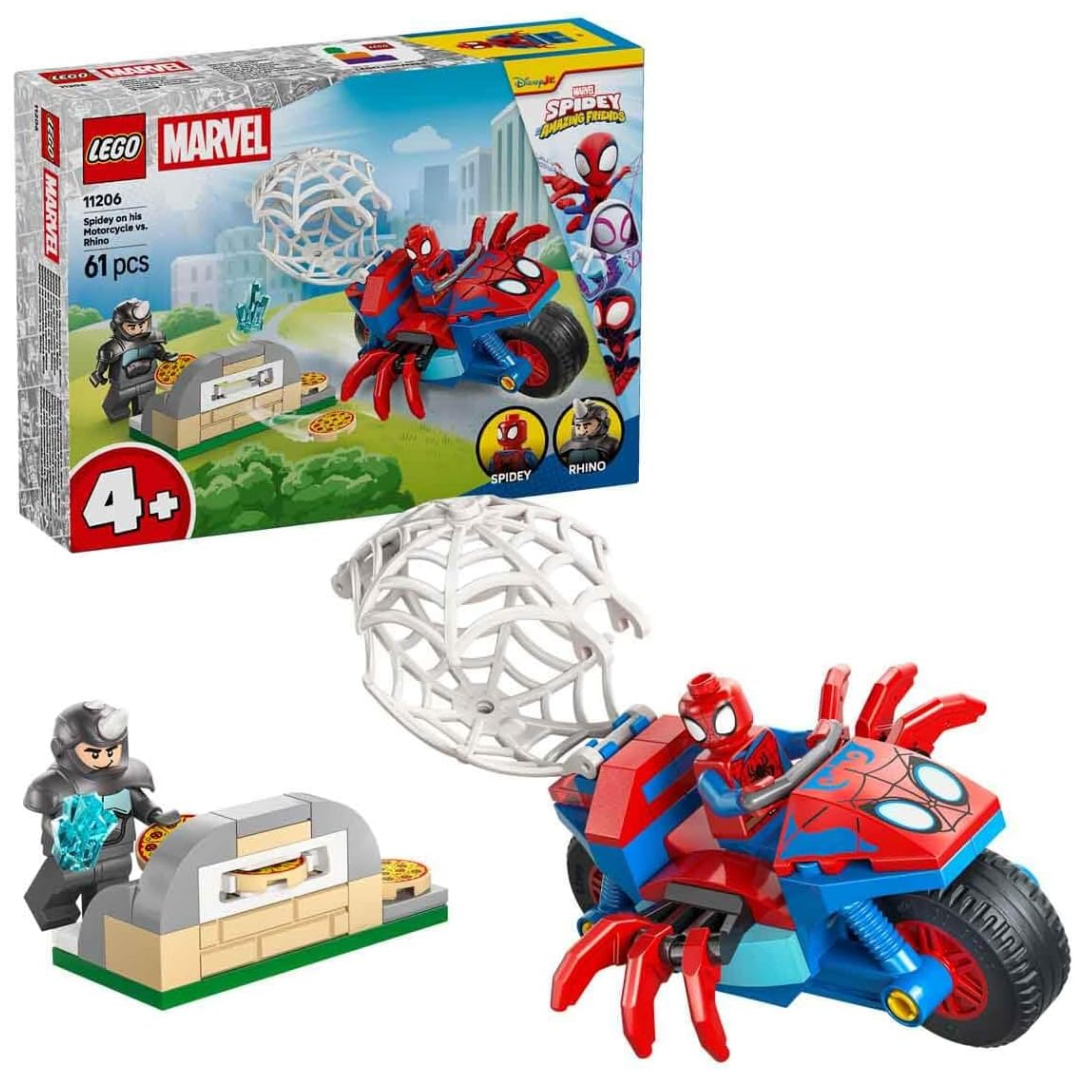 LEGO Marvel Spidey on his Motorcycle vs Rhino