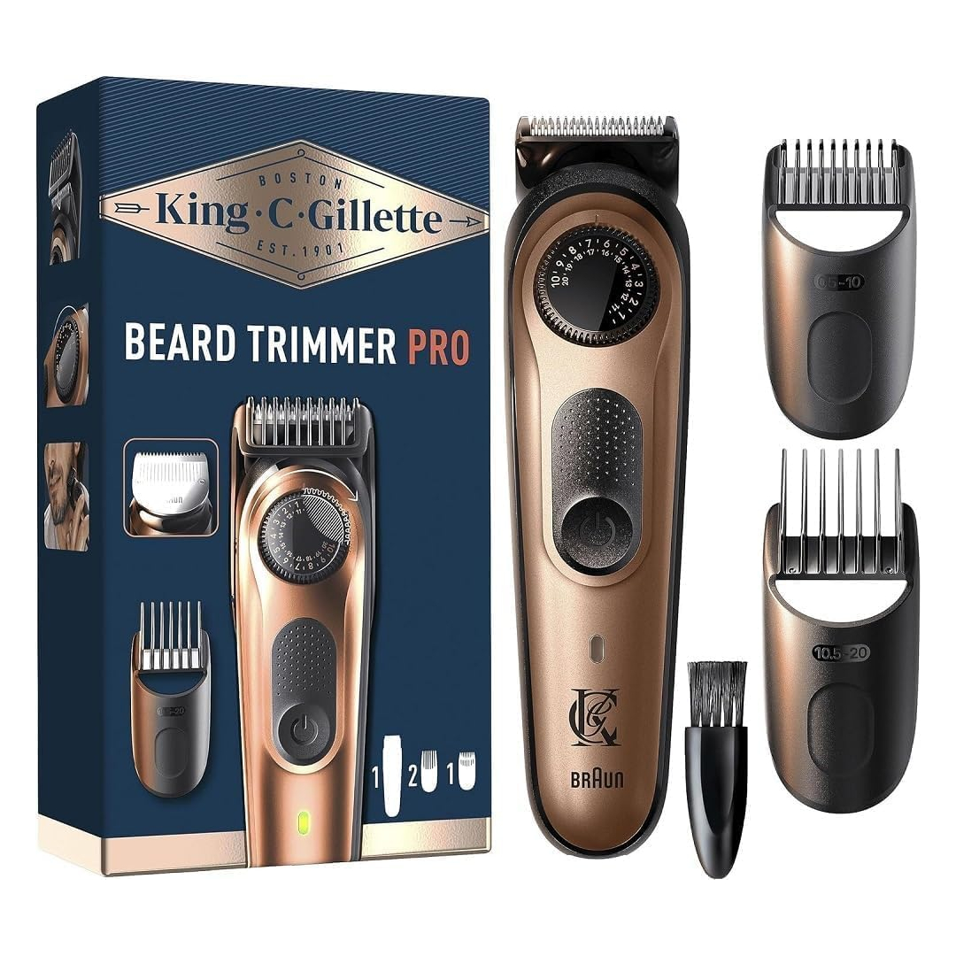 King C Gillette Mens Pro Electric Beard Trimmer Black Copper