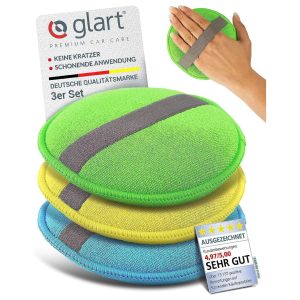 Glart Microfibre Car Hand Polishing Sponge Set