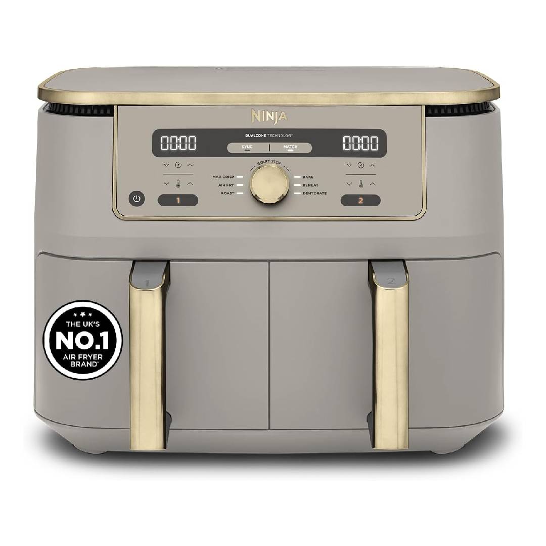 Ninja MAX Dual Zone Digital Air Fryer, 9.5L, Stone Gold DZ400UKSTGD