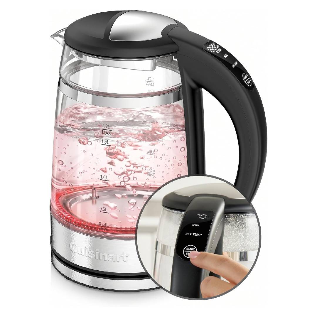Cuisinart 1.7L Illuminating Glass Kettle, Touch Variable Temprature Control
