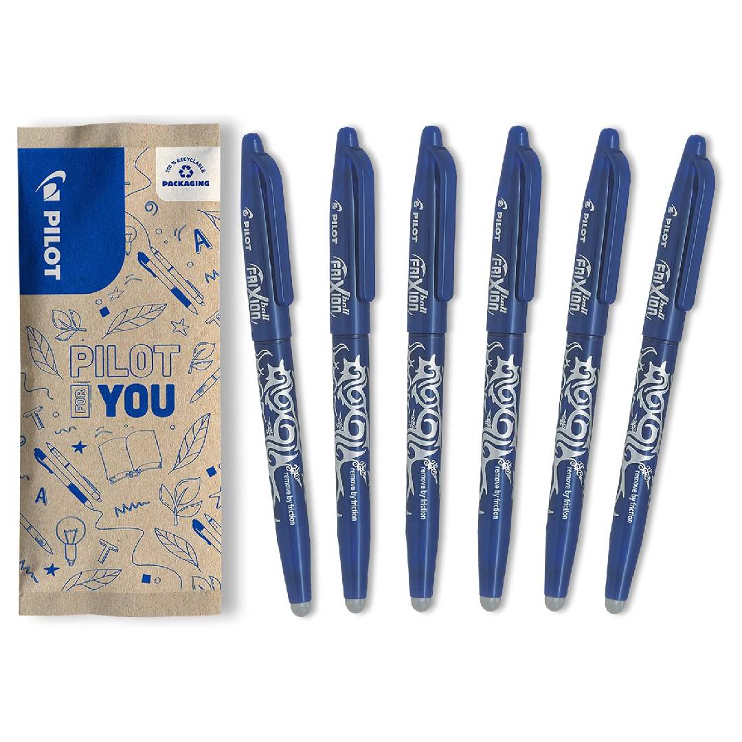 PILOT - Pack of 6 FriXion Ball - Erasable Pen with Thermosensitive Ink