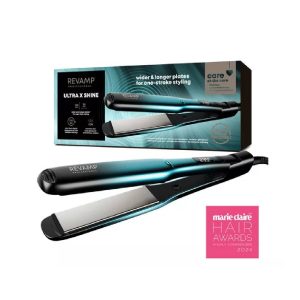 REVAMP Wide Ultra X Shine Ceramic Hair Straightener - Black