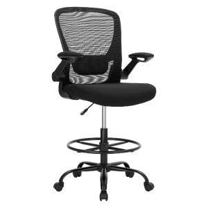 SONGMICS Ergonomic Drafting Chair, Adjustable Mesh Desk Chair