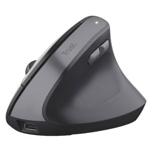 Trust Yuno Wireless Ergonomic Mouse Rechargeable, Vertical Design, Black