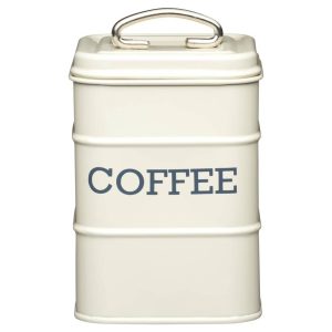 KitchenCraft Living Nostalgia Coffee Storage Canister, 11 x 17 cm - Antique Cream