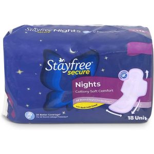 Stayfree Sanitary Pads • Secure Night Cottony Soft 18 Pack