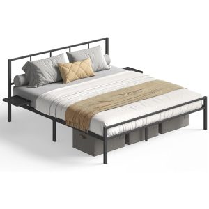 VASAGLE King Metal Bed Frame with Headboard